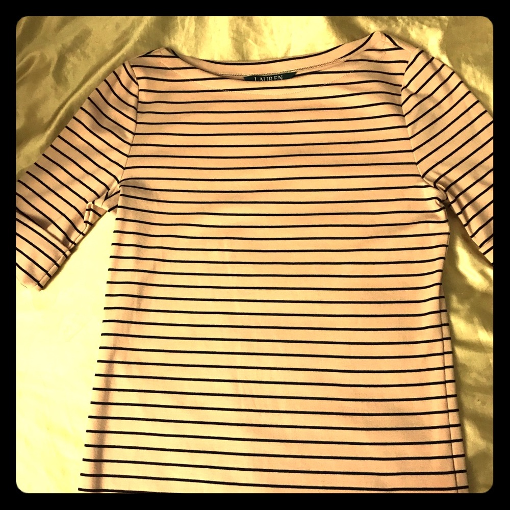 Ralph Lauren Cute Pink And Striped Black Top